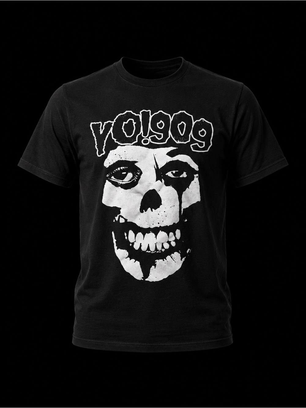 yo!909 Skull Graphic Logo Black Men's Crew Neck Short Sleeve T-Shirt Size L